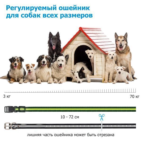 Нашийник Антилай для собак Bark Stop Q9 - електронний нашийник проти гавкання собак 10007 фото